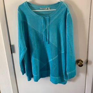 Soft Surroundings turquoise textured sweatshirt